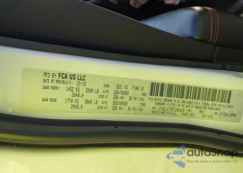 2015 Dodge Durango R/T from USA, damaged, VIN 1C4SDJCT8FC240316